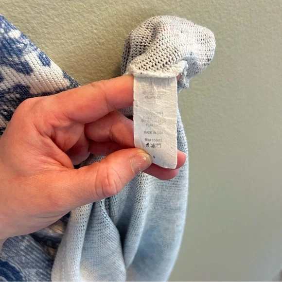 Blu Pepper Boho Tank Top Size Small Paisley Knit Tunic Blue White Red USA Indie - Picture 4 of 6